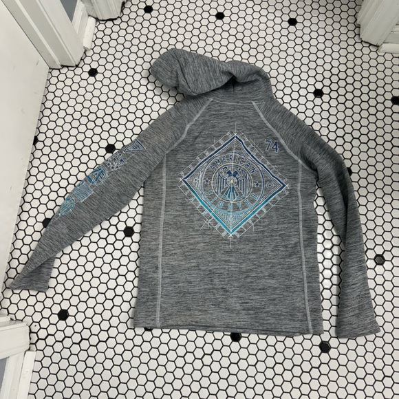 American fighter hooded sweatshirt with thumb holes size medium - Picture 2 of 3